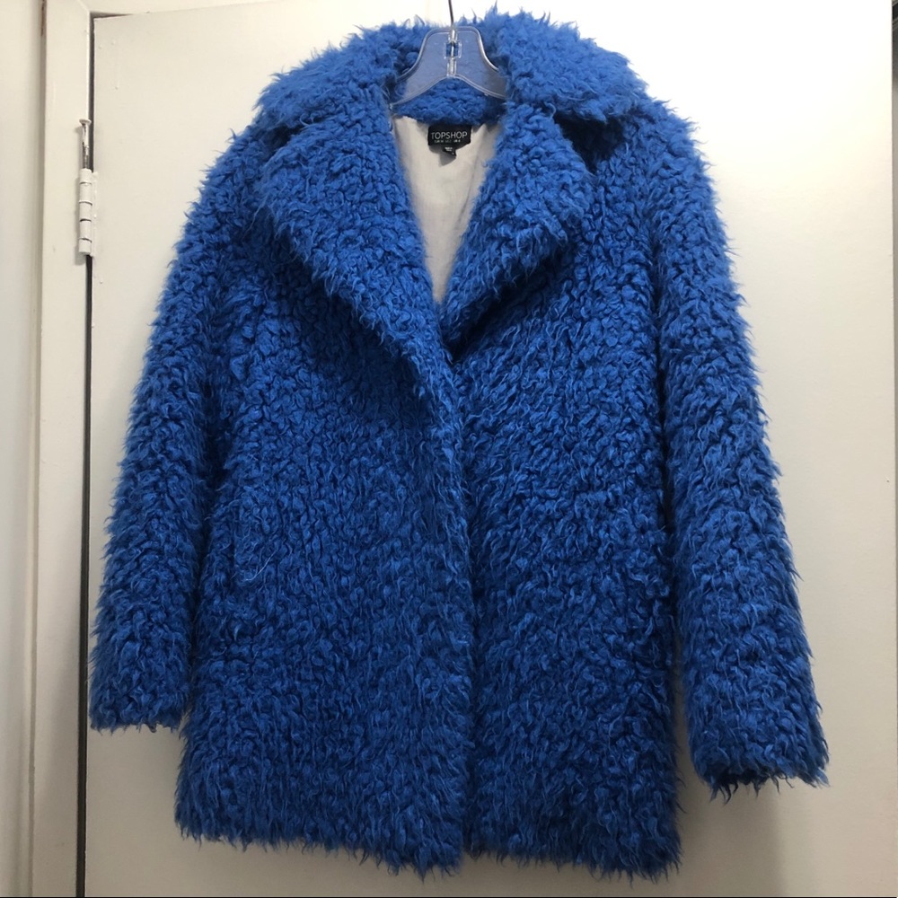 Top Shop Blue Teddy Coat